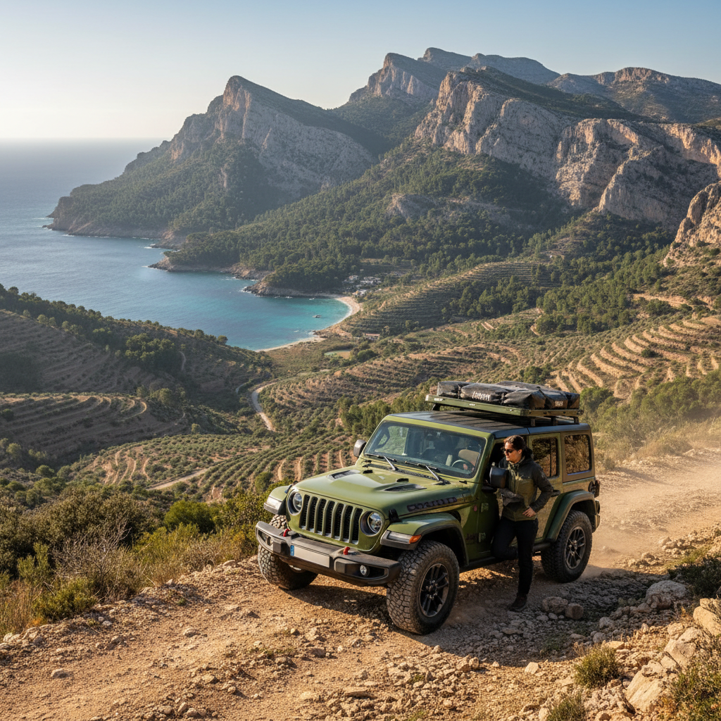 Jeep Wrangler Rubicon at Santa Ponsa — Azul Cars adventure rental